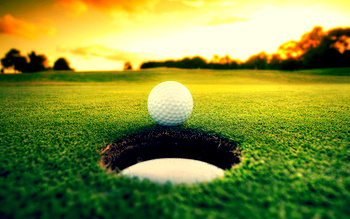 Golf Ball near hole